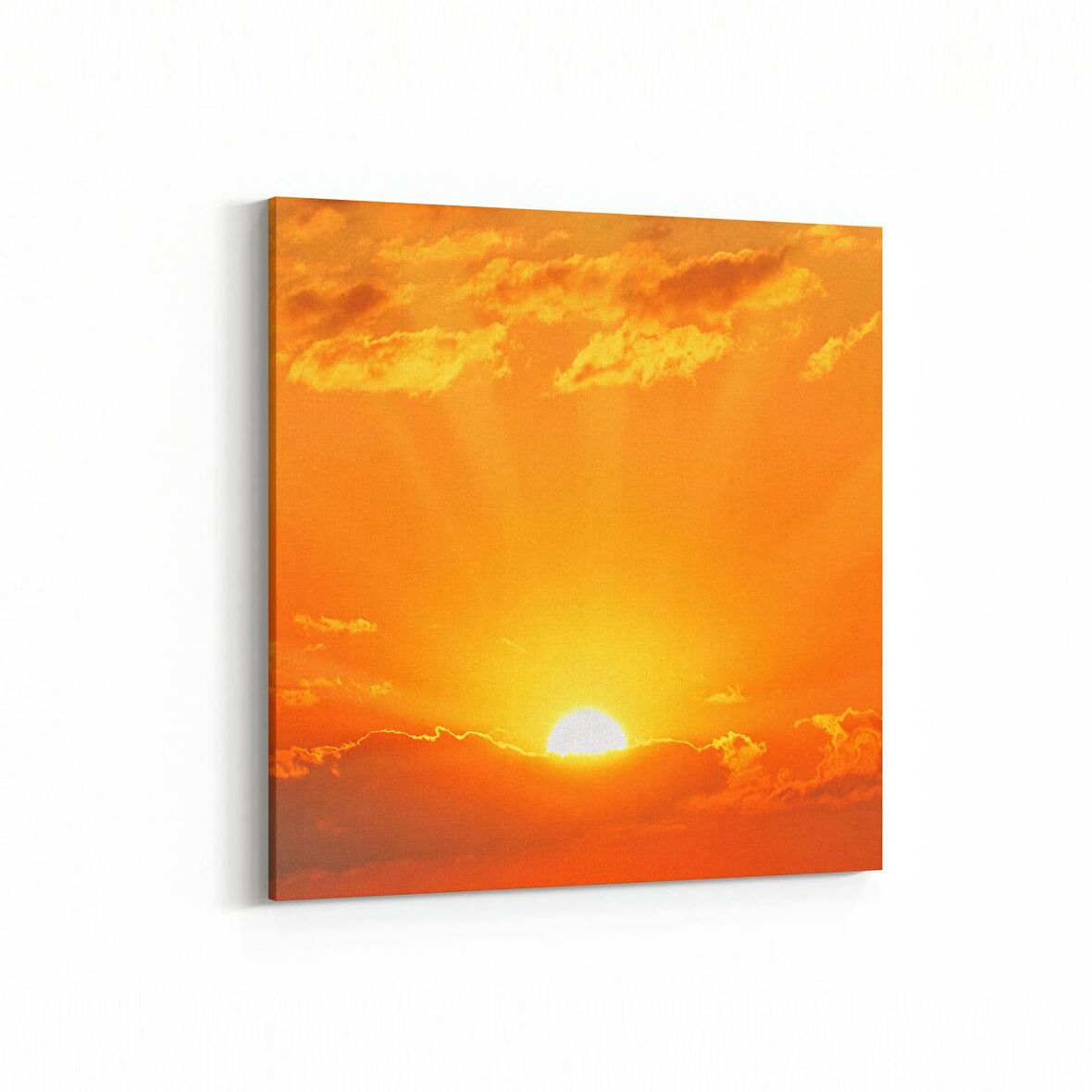 Olla 16059K Günbatımı Görseli Kare Kanvas Tablo (Ölçü: 25X25)