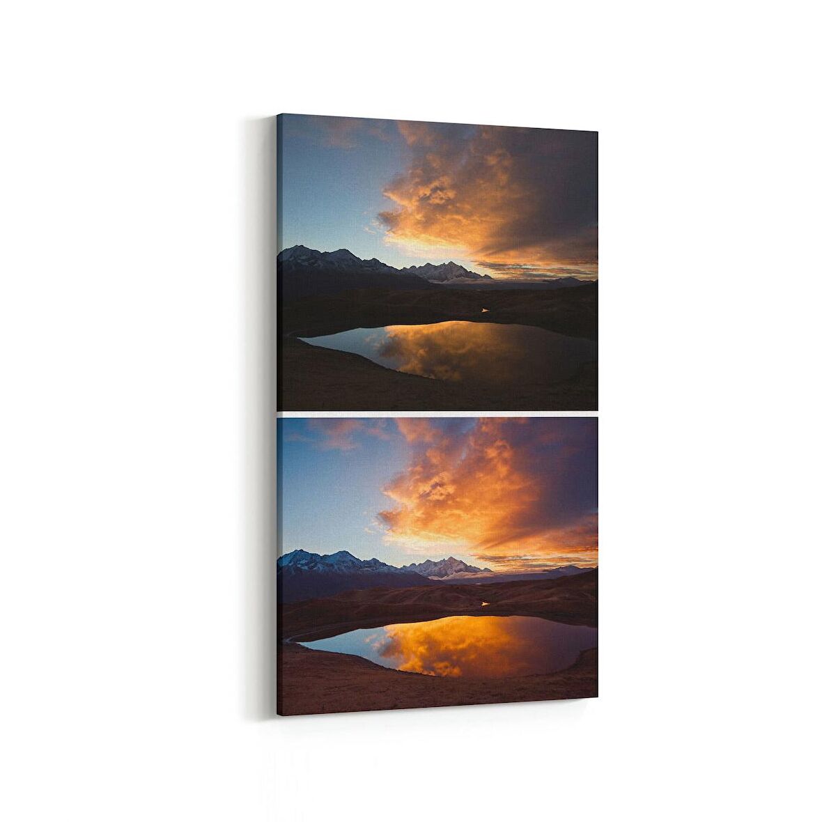 Olla 15902DD Günbatımı Görseli Dikey Dar Kanvas Tablo (Ölçü: 40X80)