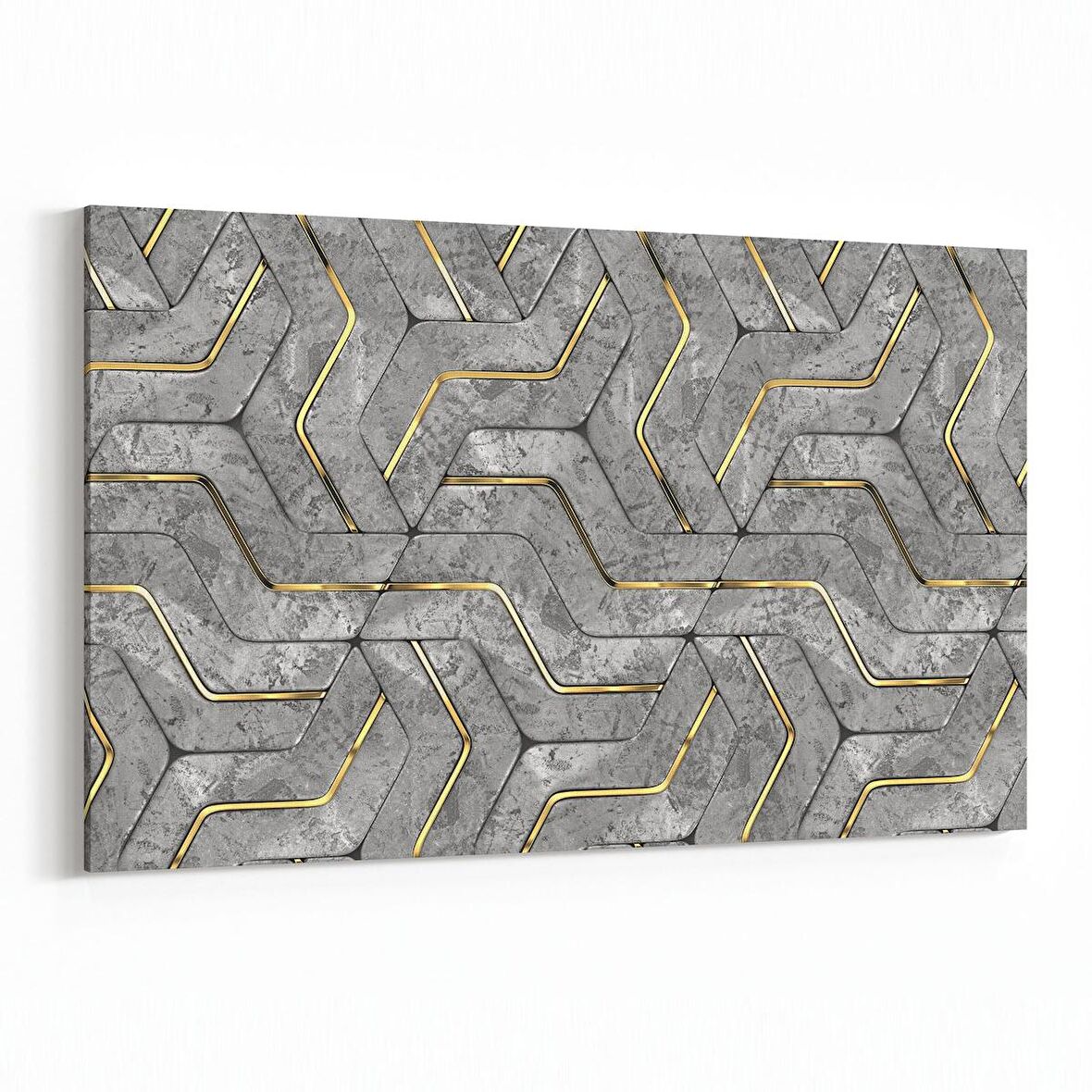 Olla 14954Y Geometrik Desen Görseli Yatay Kanvas Tablo (Ölçü: 90X60)