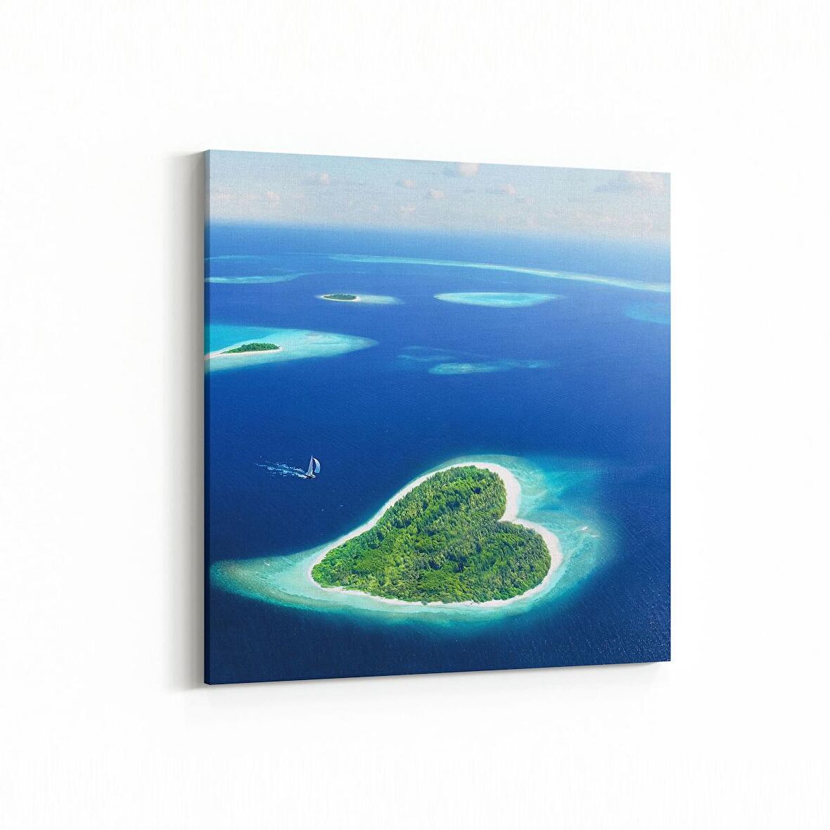 Olla 16396K Kumsal / Sahil Görseli Kare Kanvas Tablo (Ölçü: 25X25)