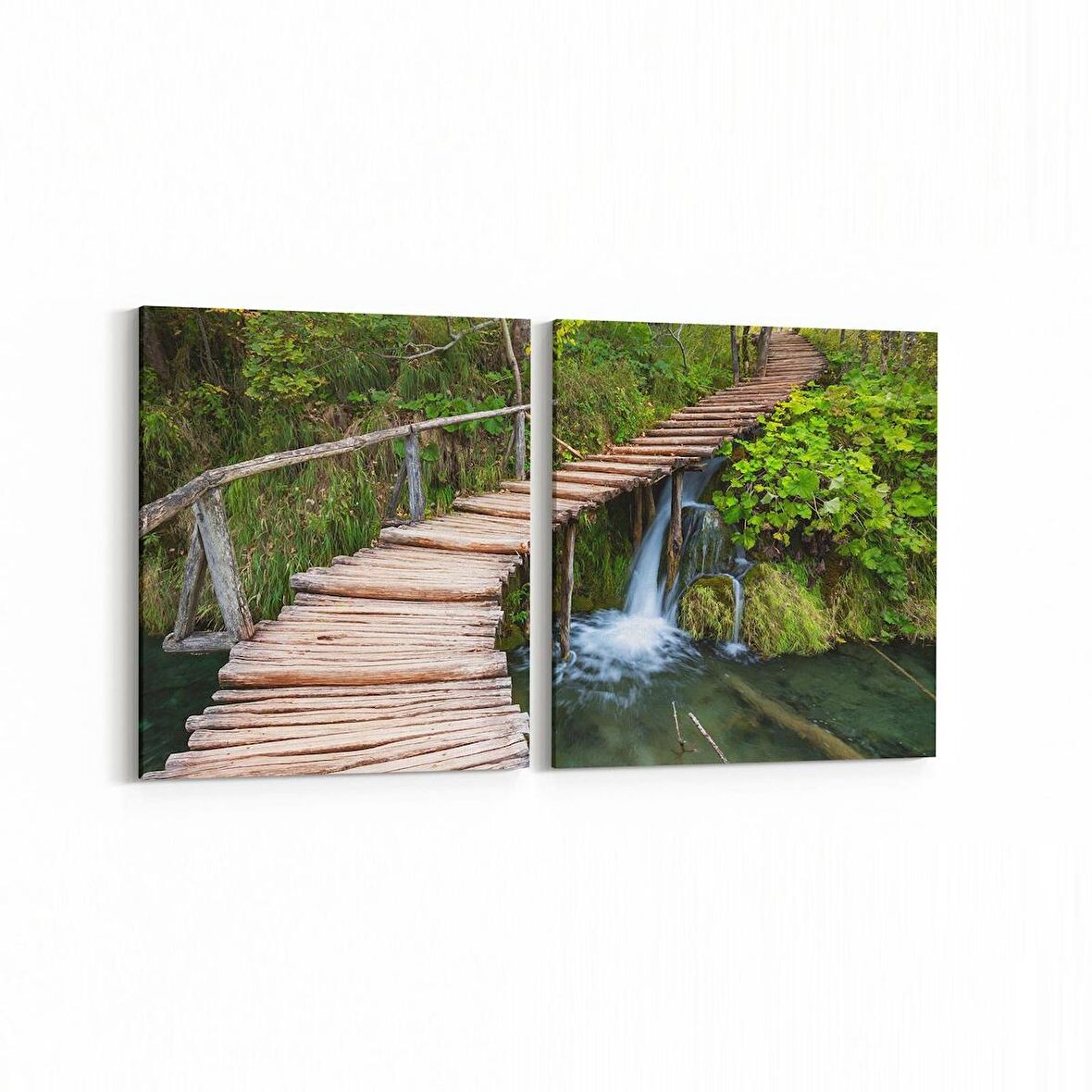 Olla 14166K2Y Doğa / Manzara Görseli Kare 2'li Yatay Kanvas Tablo (Ölçü: 65X30)