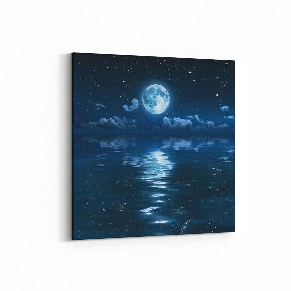 Olla 14682K Gece Gökyüzü Görseli Kare Kanvas Tablo (Ölçü: 25X25)