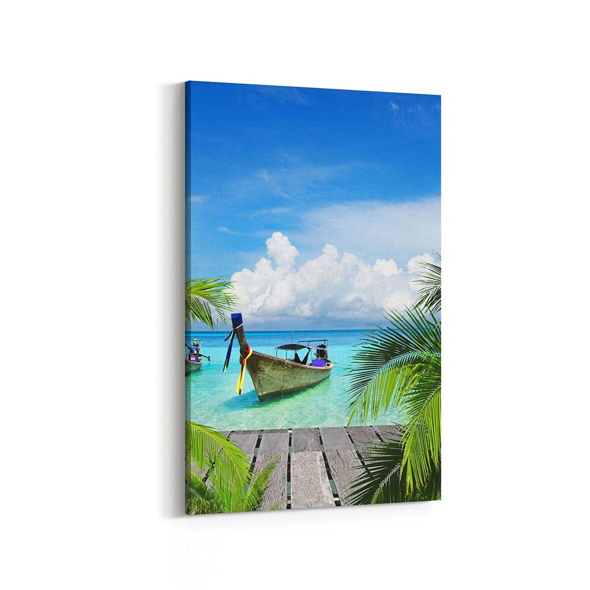 Olla 16369D Kumsal / Sahil Görseli Dikey Kanvas Tablo (Ölçü: 60X90)