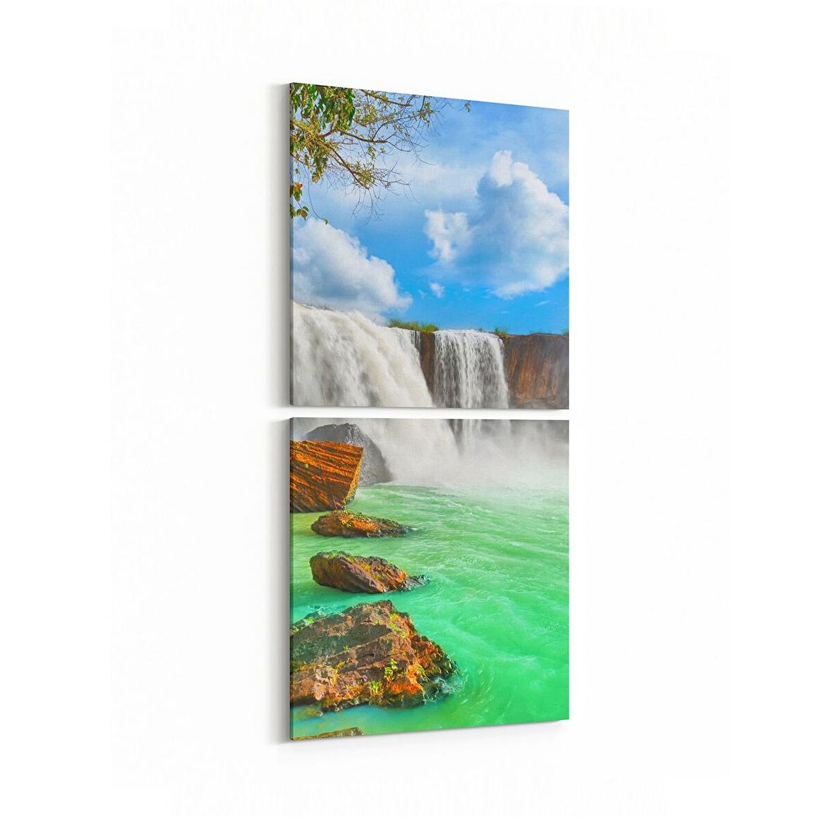 Olla 13253K2D Doğa / Manzara Görseli Kare 2'li Dikey Kanvas Tablo (Ölçü: 30X65)