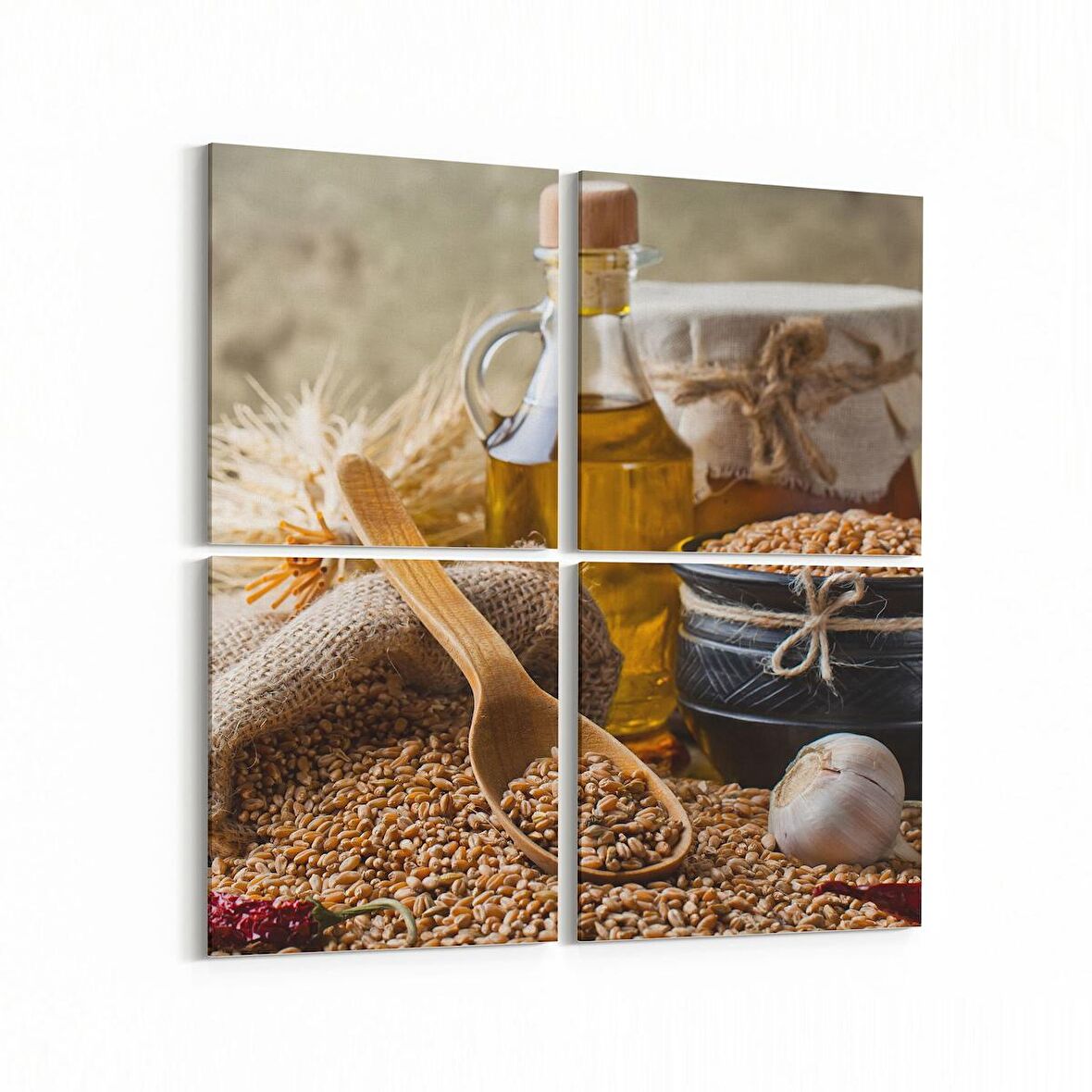 Olla 15119K4 Gıda Görseli Kare 4'lü Kanvas Tablo (Ölçü: 65X65)