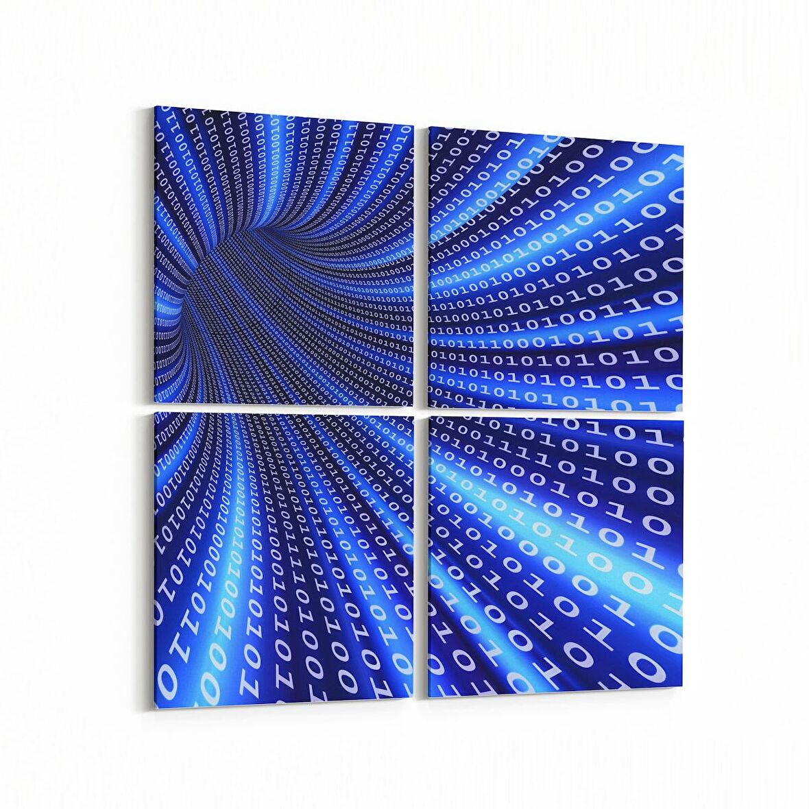 Olla 10277K4 Abstract Girdap Görsel Kare 4'lü Kanvas Tablo (Ölçü: 145X145)