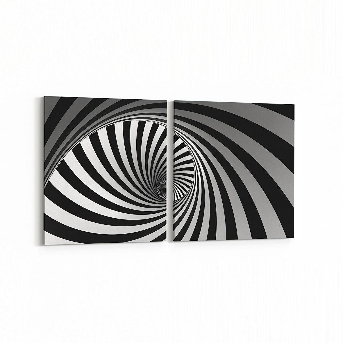 Olla 10266K2Y Abstract Girdap Görsel Kare 2'li Yatay Kanvas Tablo (Ölçü: 125X60)
