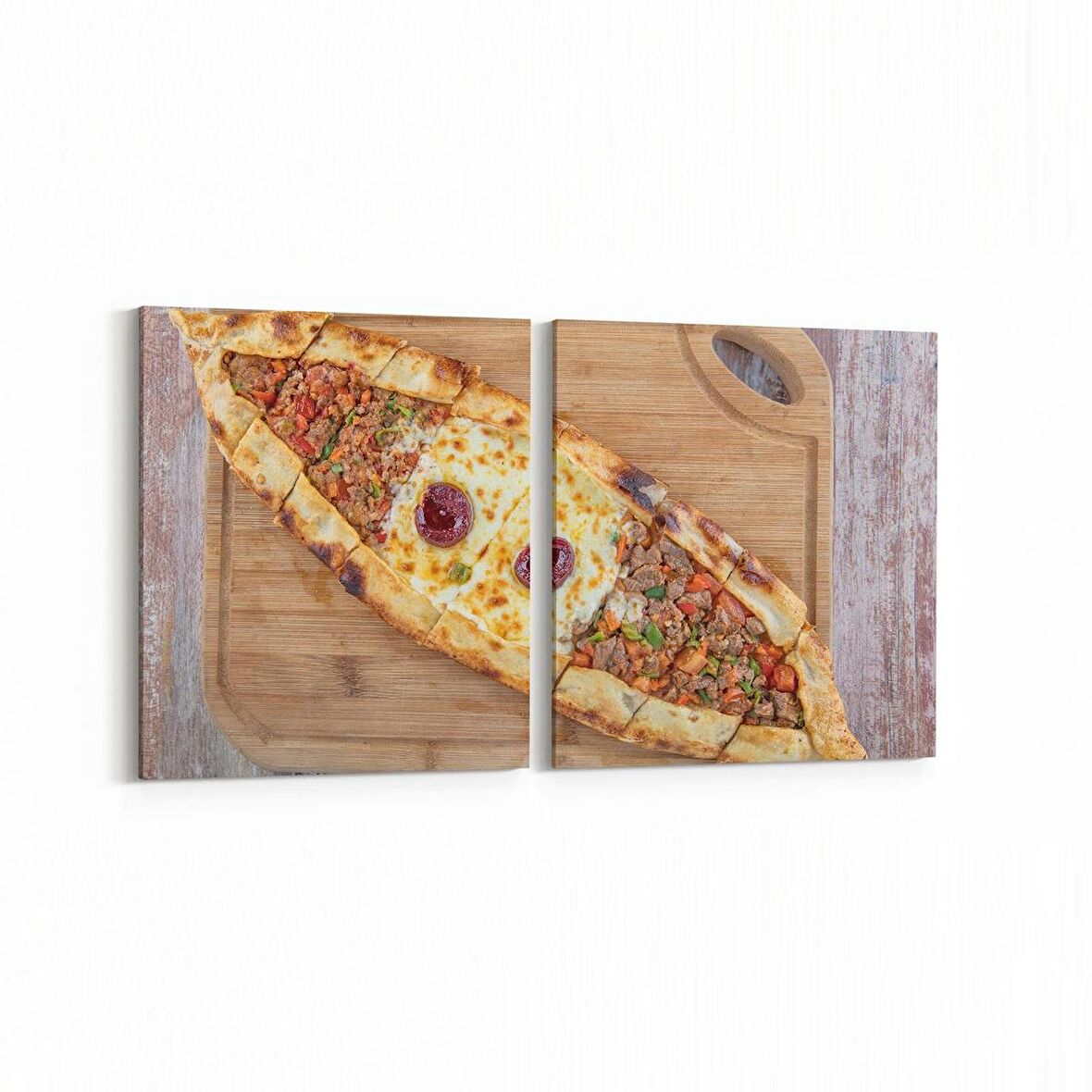 Olla 14969K2Y Gıda Görseli Kare 2'li Yatay Kanvas Tablo (Ölçü: 65X30)