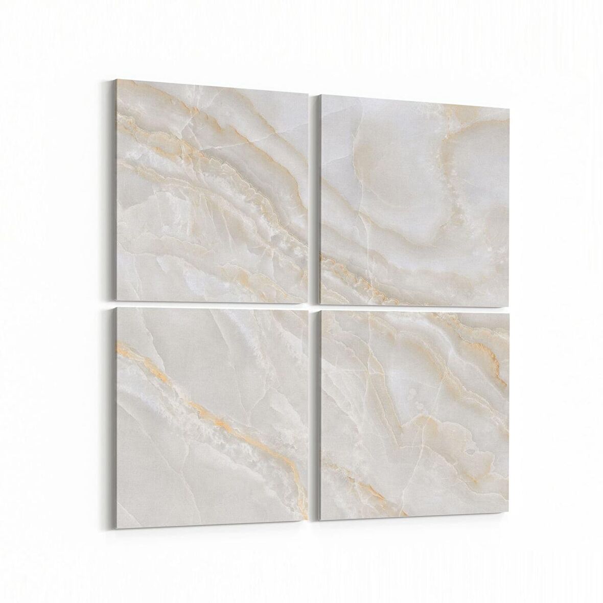 Olla 16670K4 Mermer Desen Görsel Kare 4'lü Kanvas Tablo (Ölçü: 65X65)