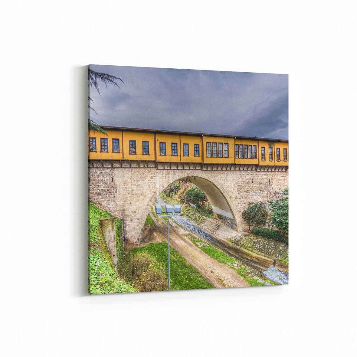 Olla 18953K Yapı Görseli Kare Kanvas Tablo (Ölçü: 25X25)