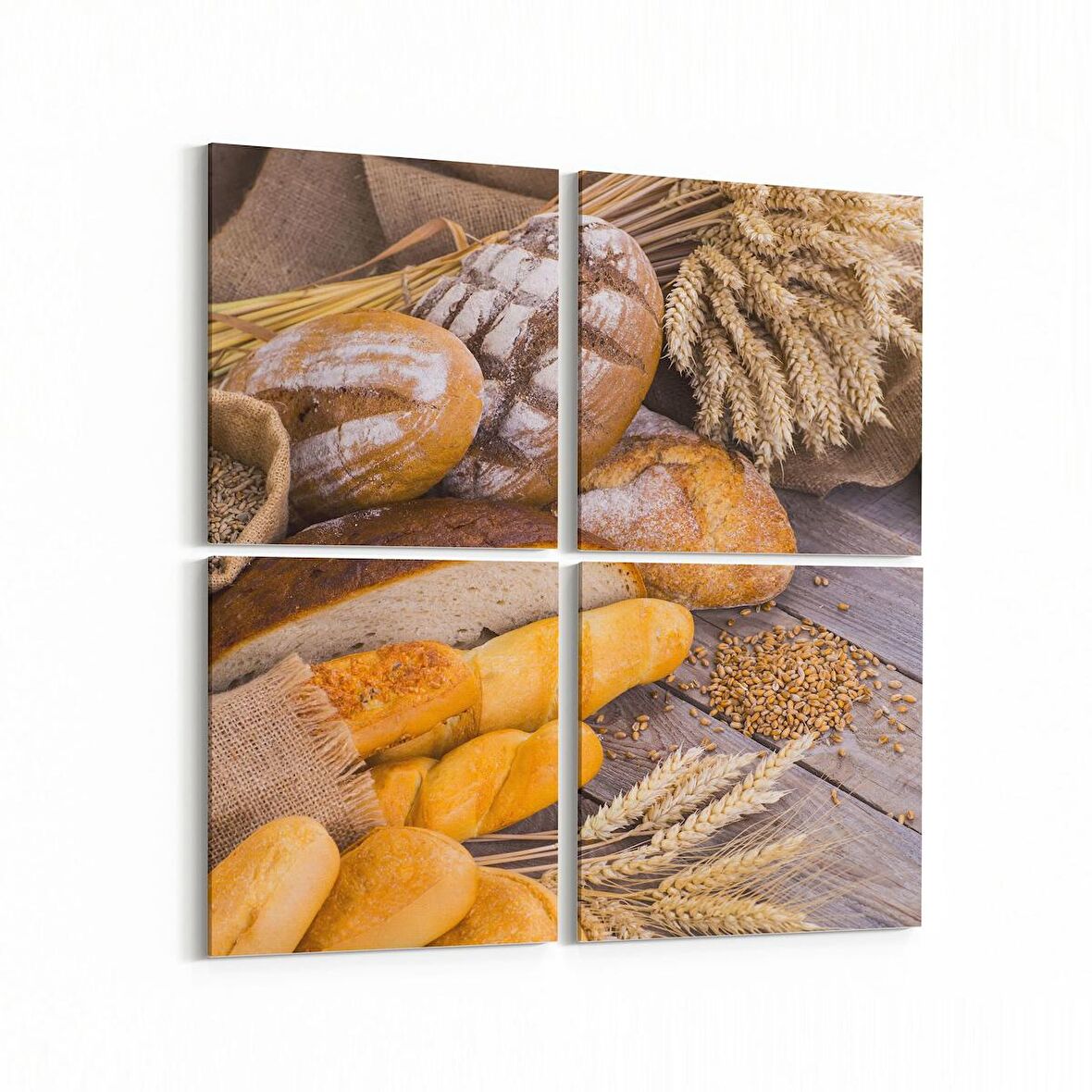 Olla 15152K4 Gıda Görseli Kare 4'lü Kanvas Tablo (Ölçü: 65X65)