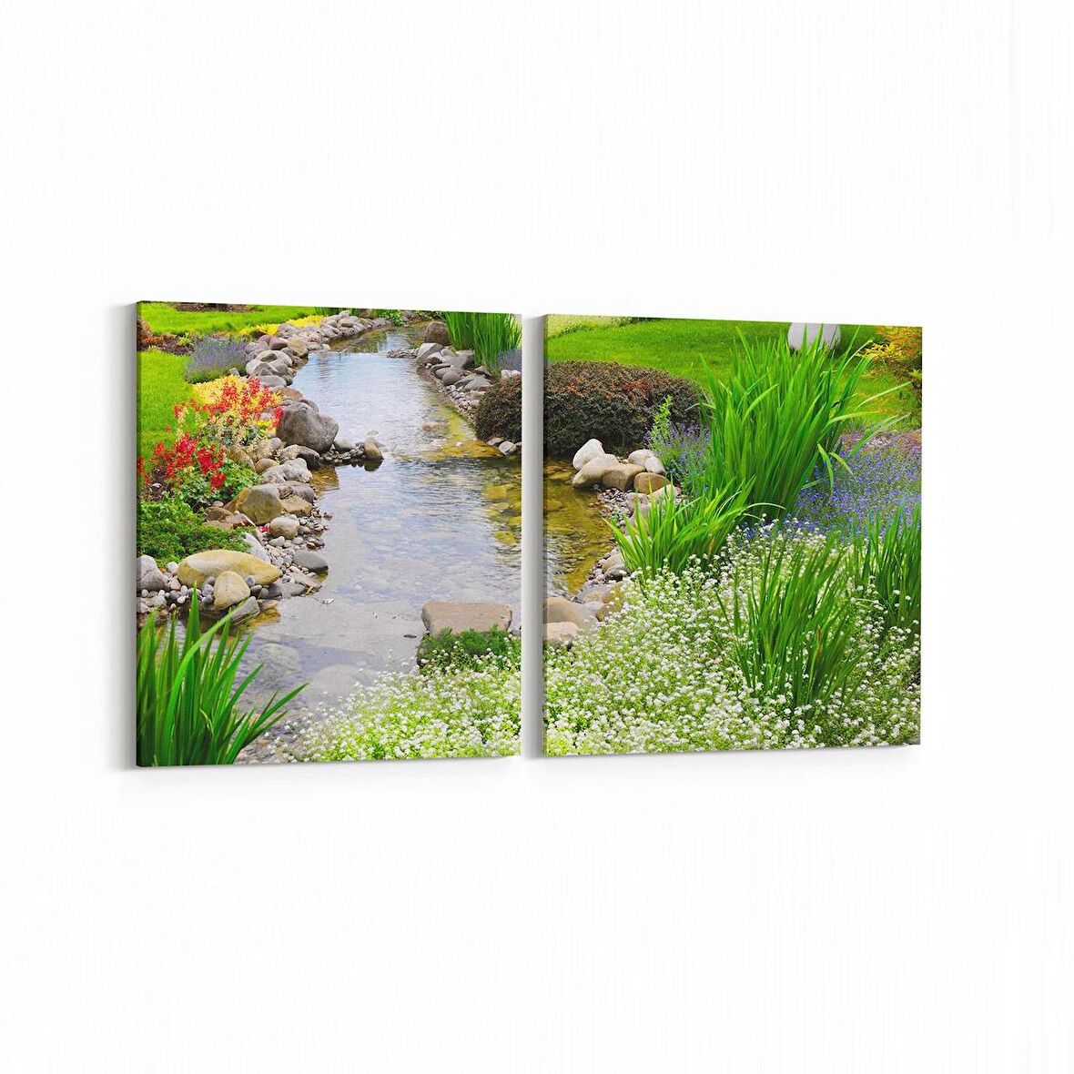 Olla 13209K2Y Doğa / Manzara Görseli Kare 2'li Yatay Kanvas Tablo (Ölçü: 85X40)