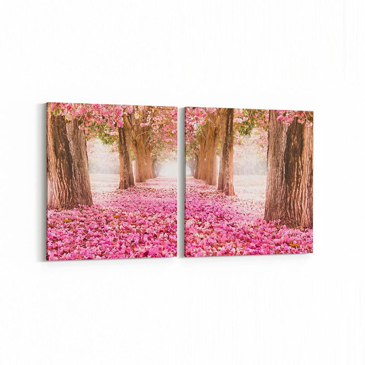 Olla 14345K2Y Doğa / Manzara Görseli Kare 2'li Yatay Kanvas Tablo (Ölçü: 125X60)