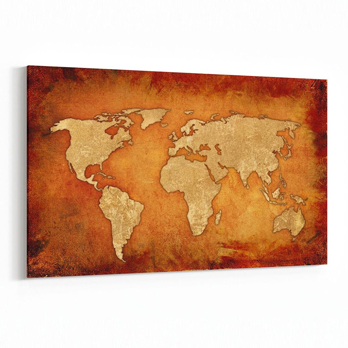 Olla 16156Y Harita Görseli Yatay Kanvas Tablo (Ölçü: 45X30)