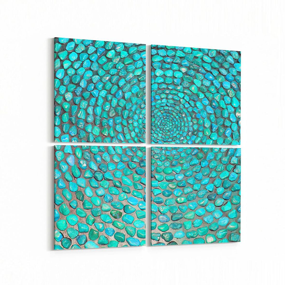 Olla 10297K4 Abstract Görsel Kare 4'lü Kanvas Tablo (Ölçü: 145X145)