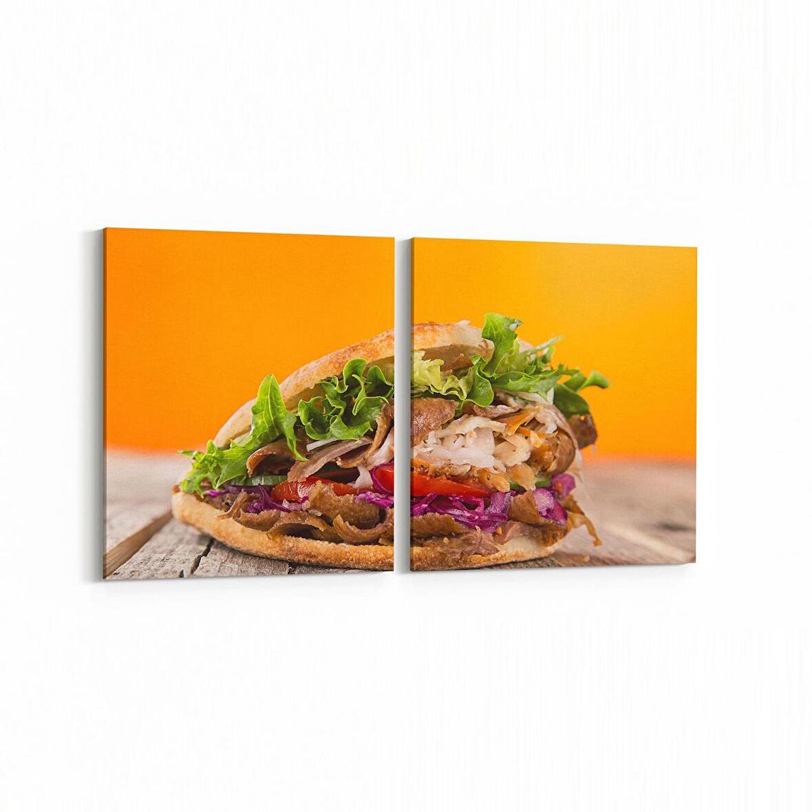 Olla 15228K2Y Gıda Görseli Kare 2'li Yatay Kanvas Tablo (Ölçü: 85X40)