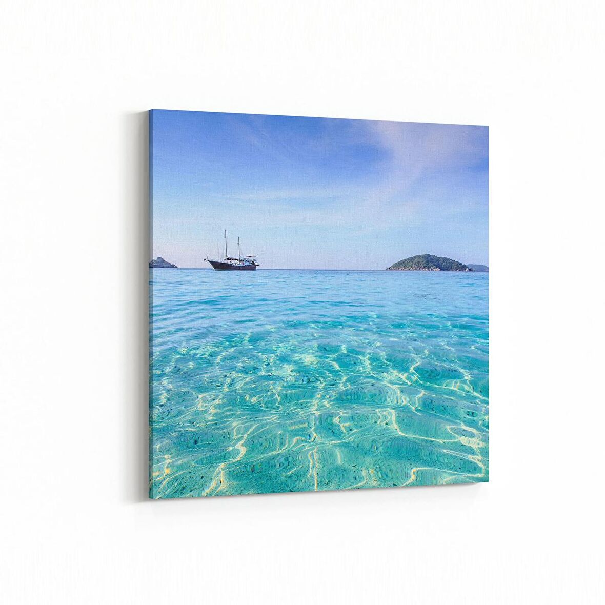 Olla 16442K Kumsal / Sahil Görseli Kare Kanvas Tablo (Ölçü: 25X25)