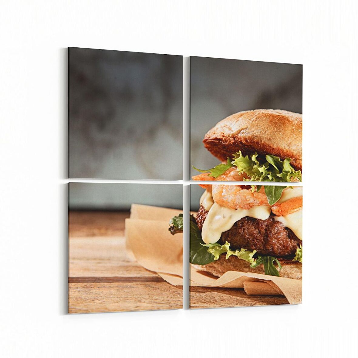 Olla 15168K4 Gıda Görseli Kare 4'lü Kanvas Tablo (Ölçü: 125X125)