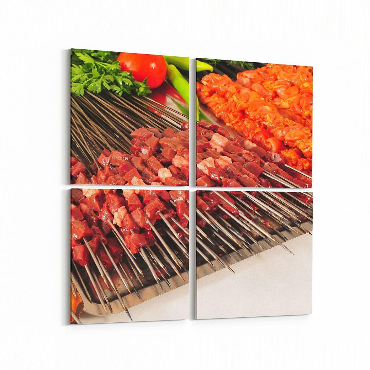 Olla 15221K4 Gıda Görseli Kare 4'lü Kanvas Tablo (Ölçü: 105X105)