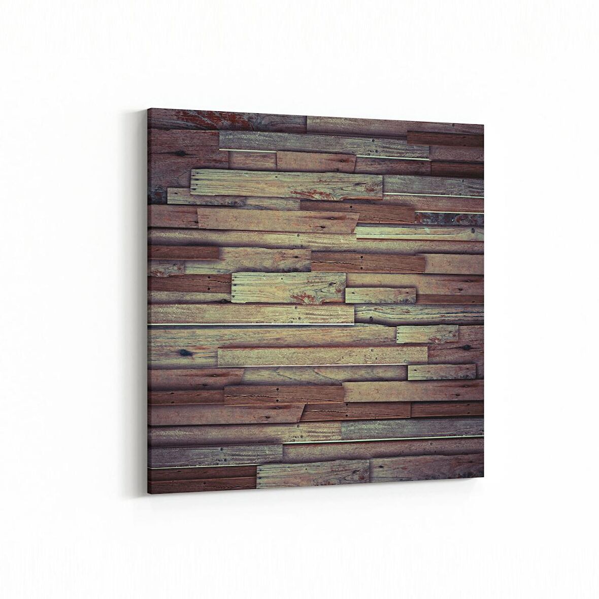 Olla 12053K Ahşap Desen Görseli Kare Kanvas Tablo (Ölçü: 60X60)