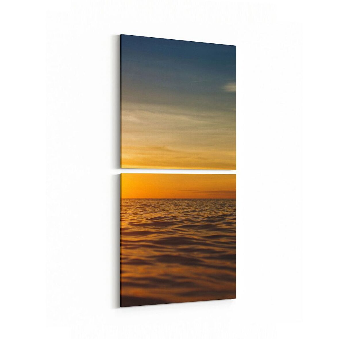Olla 15945K2D Günbatımı Görseli Kare 2'li Dikey Kanvas Tablo (Ölçü: 30X65)