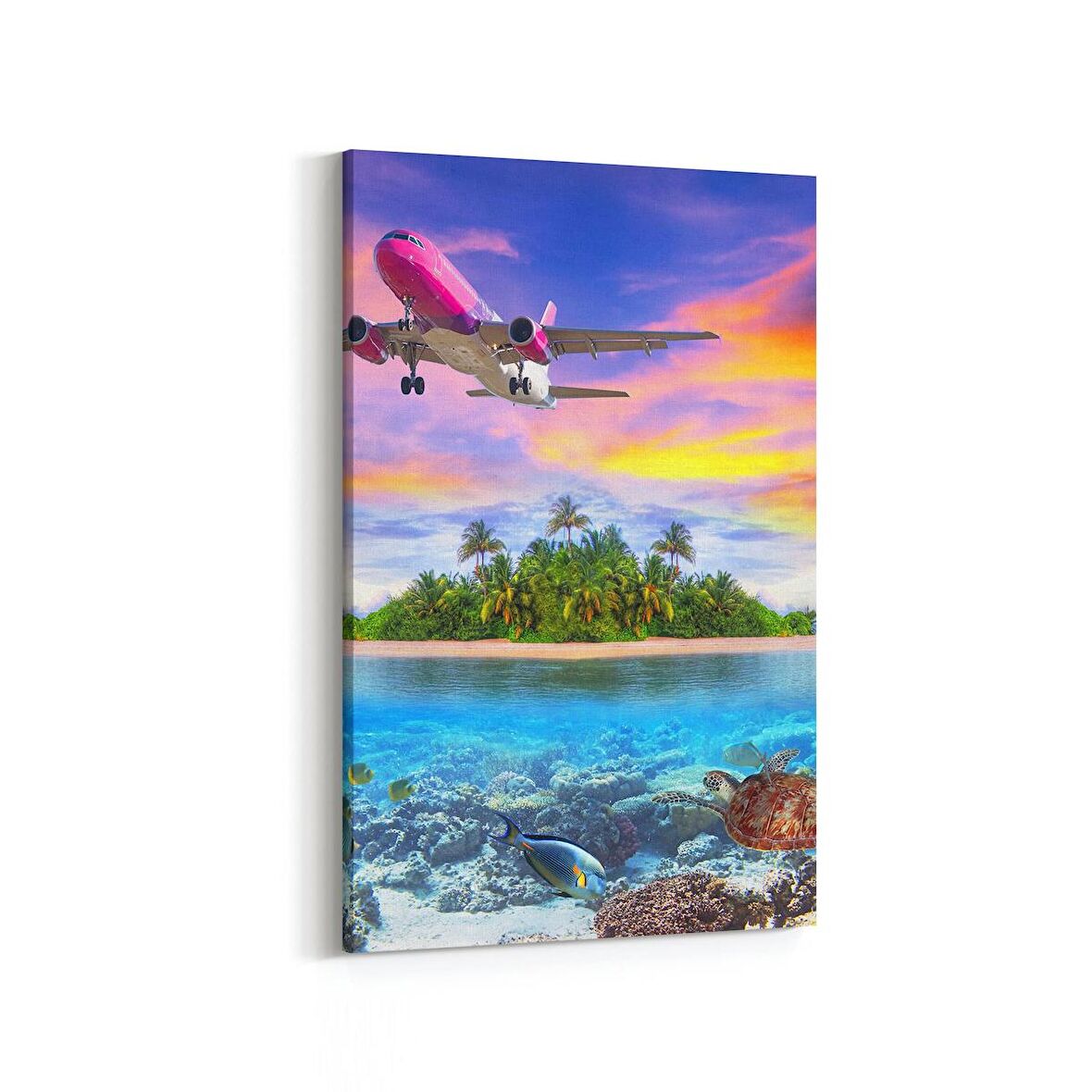 Olla 15991D Günbatımı Görseli Dikey Kanvas Tablo (Ölçü: 100X150)