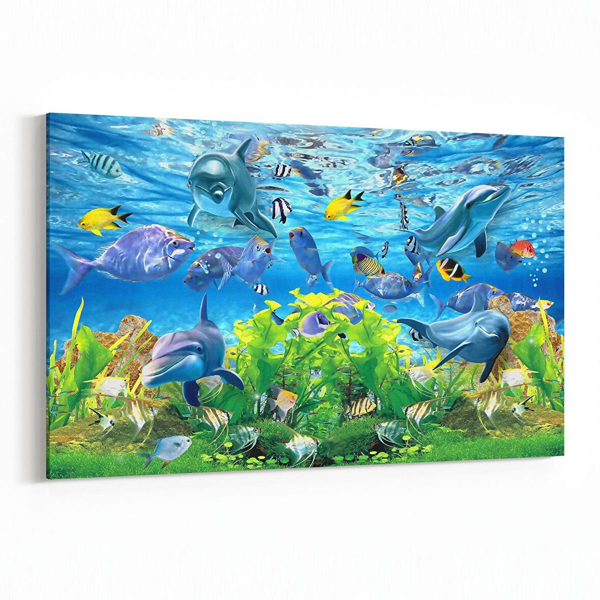 Olla 12083Y Akvaryum / Balık Görseli Yatay Kanvas Tablo (Ölçü: 45X30)
