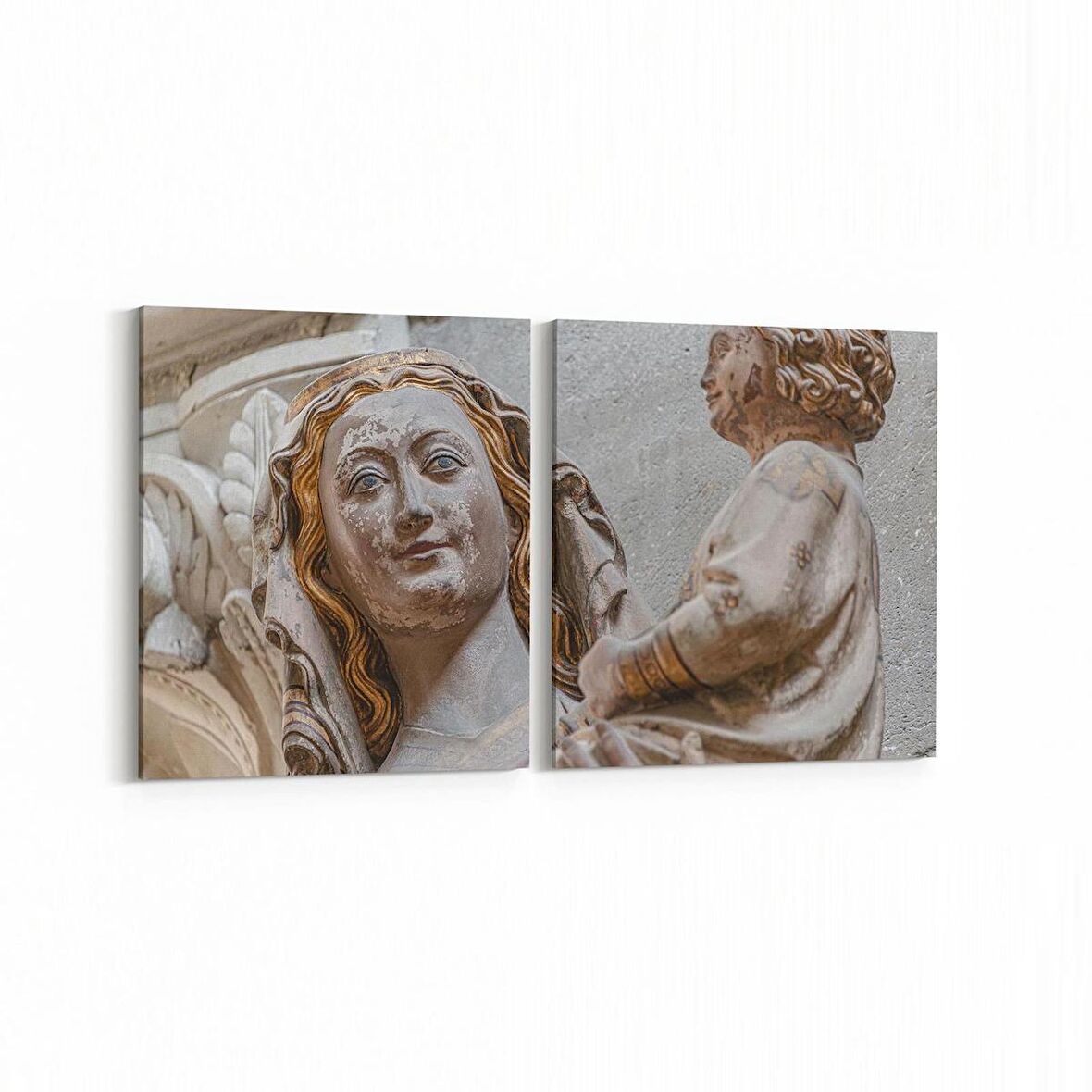 Olla 16253K2Y Heykel / Sanat Görseli Kare 2'li Yatay Kanvas Tablo (Ölçü: 125X60)