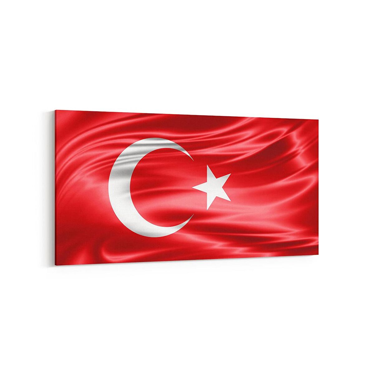 Olla 17571YD Türk Bayrağı Görseli Yatay Dar Kanvas Tablo (Ölçü: 60X30)