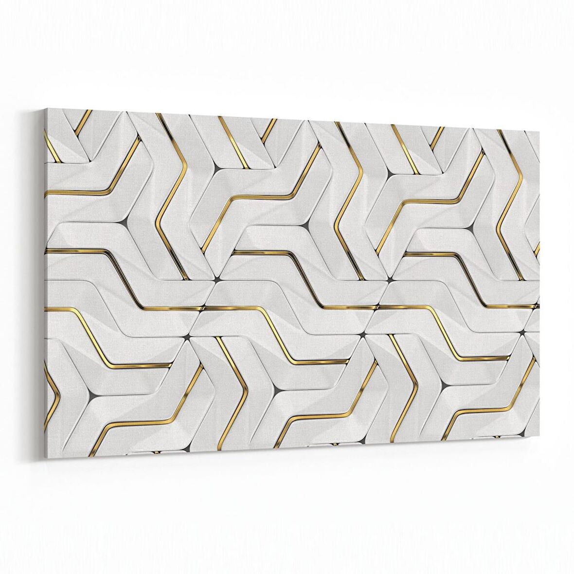 Olla 14952Y Geometrik Desen Görseli Yatay Kanvas Tablo (Ölçü: 90X60)