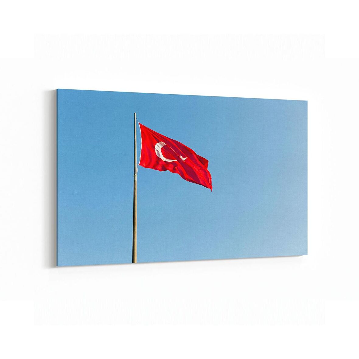 Olla 17587Y Türk Bayrağı Görseli Yatay Kanvas Tablo (Ölçü: 90X60)