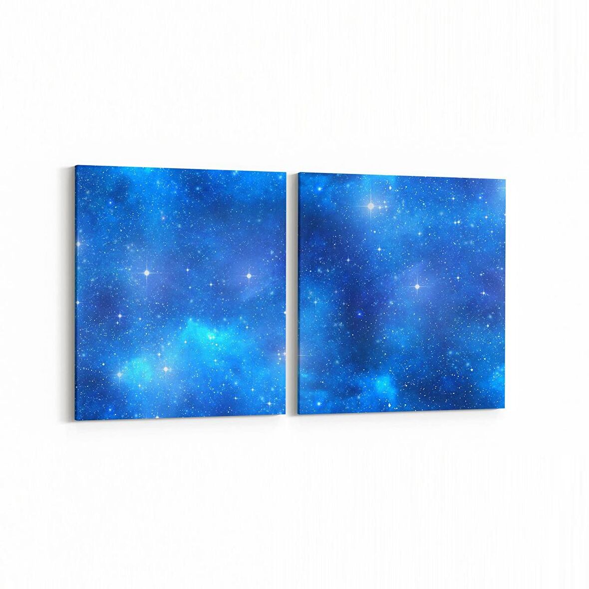 Olla 14651K2Y Gece Gökyüzü Görseli Kare 2'li Yatay Kanvas Tablo (Ölçü: 65X30)