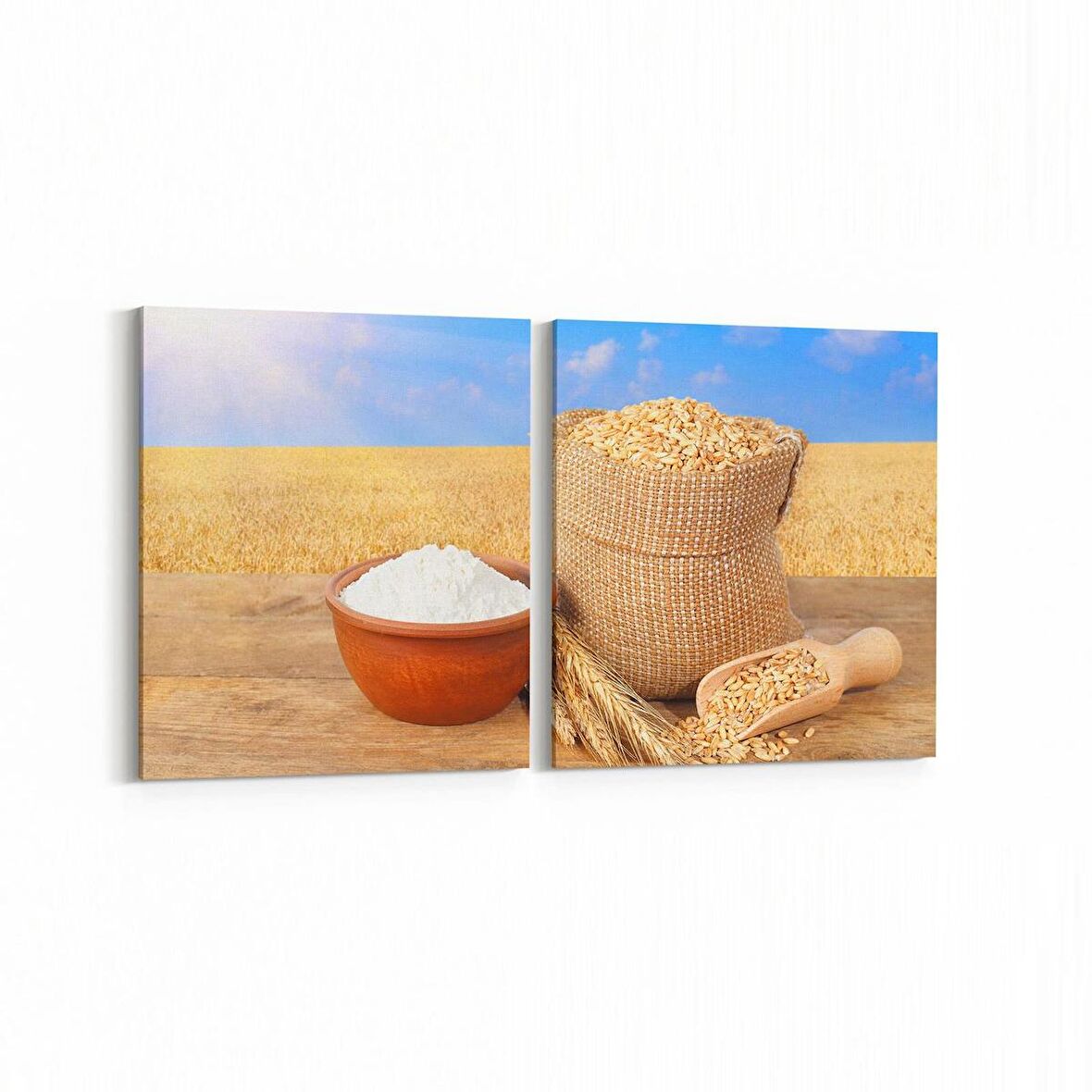 Olla 15236K2Y Gıda Görseli Kare 2'li Yatay Kanvas Tablo (Ölçü: 145X70)