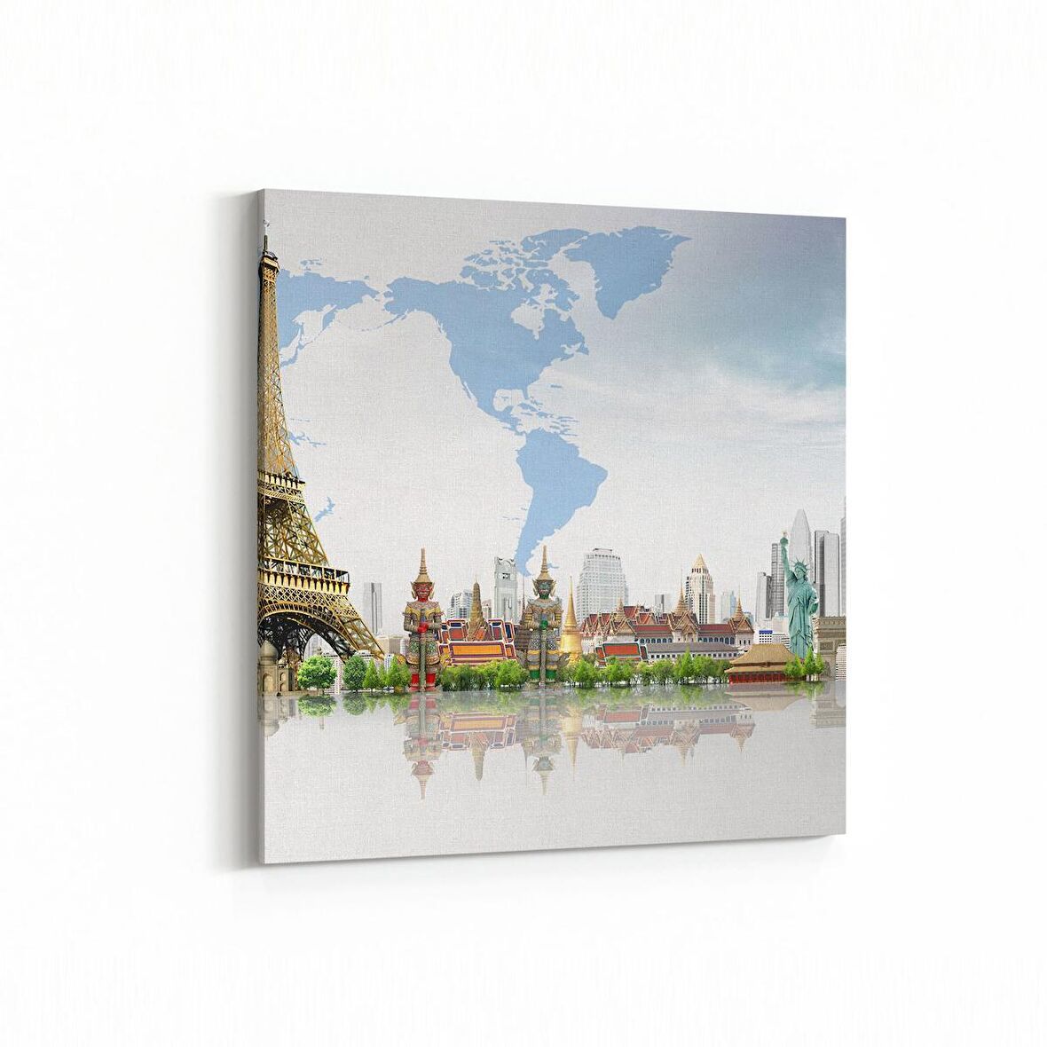 Olla 17878K4 Yapı Görseli Kare 4'lü Kanvas Tablo (Ölçü: 145X145)