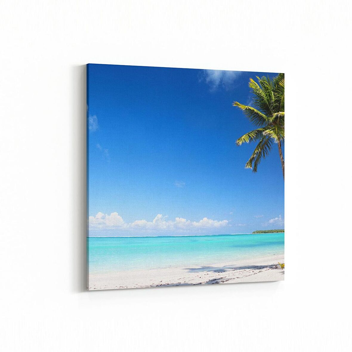 Olla 16495K Kumsal / Sahil Görseli Kare Kanvas Tablo (Ölçü: 25X25)