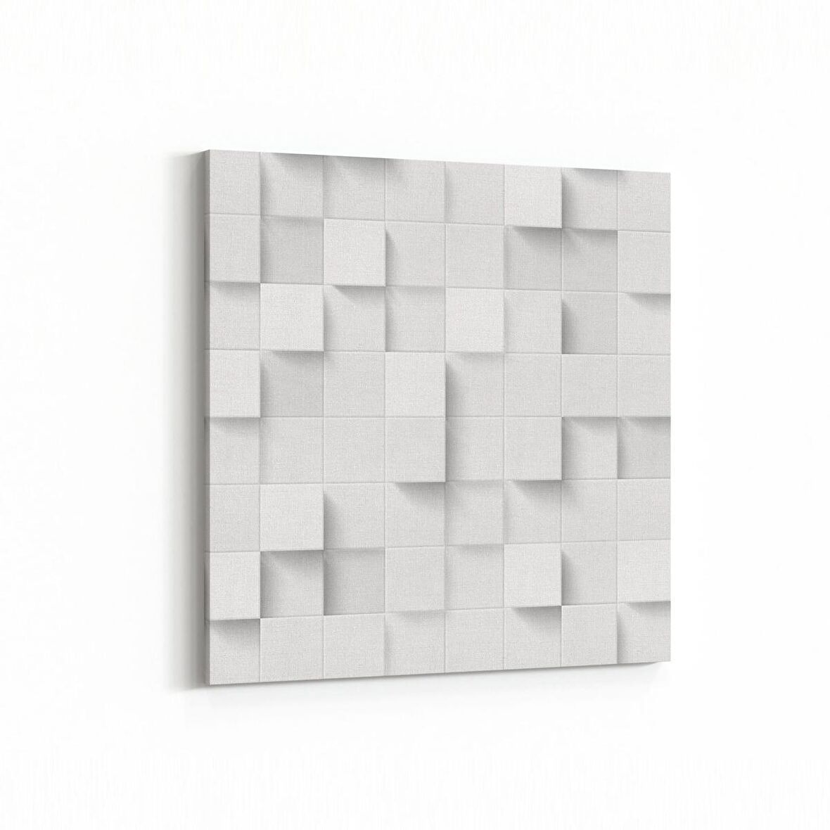Olla 10461K Beyaz Kabartma Görseli Kare Kanvas Tablo (Ölçü: 25X25)
