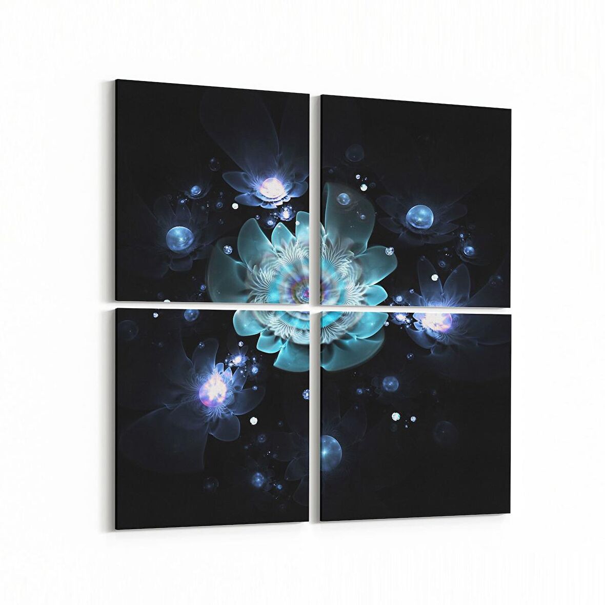 Olla 10381K4 Abstract Görsel Kare 4'lü Kanvas Tablo (Ölçü: 145X145)