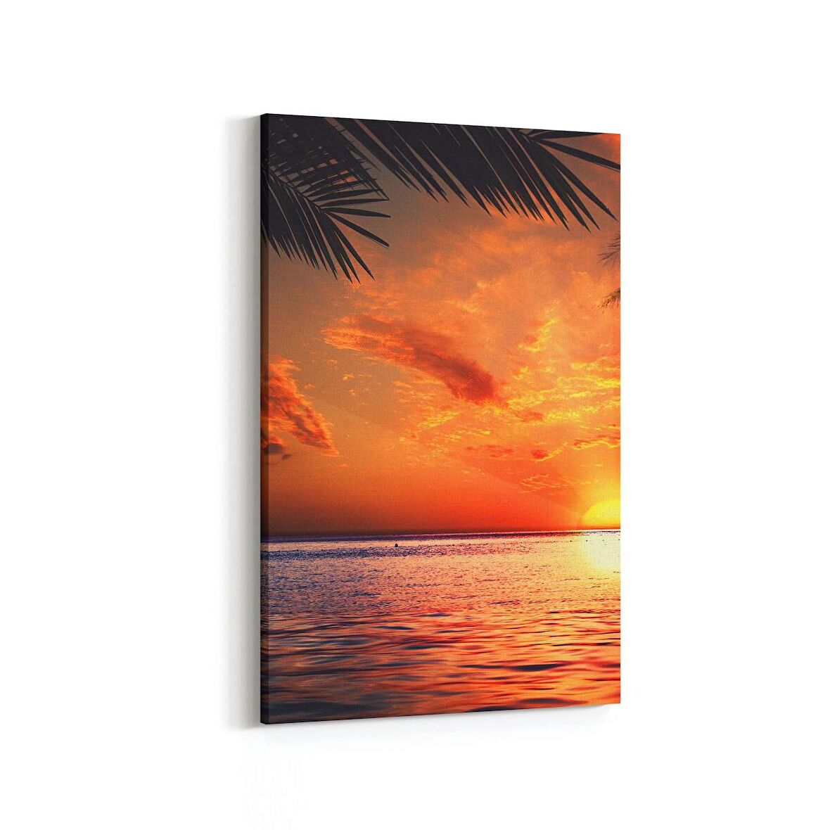 Olla 15965D Günbatımı Görseli Dikey Kanvas Tablo (Ölçü: 20X30)
