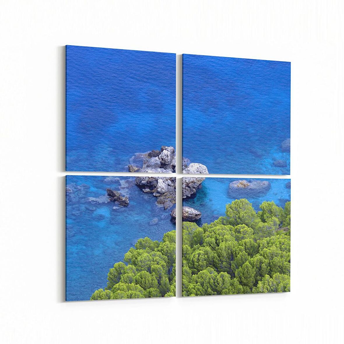 Olla 16506K4 Kumsal / Sahil Görseli Kare 4'lü Kanvas Tablo (Ölçü: 145X145)