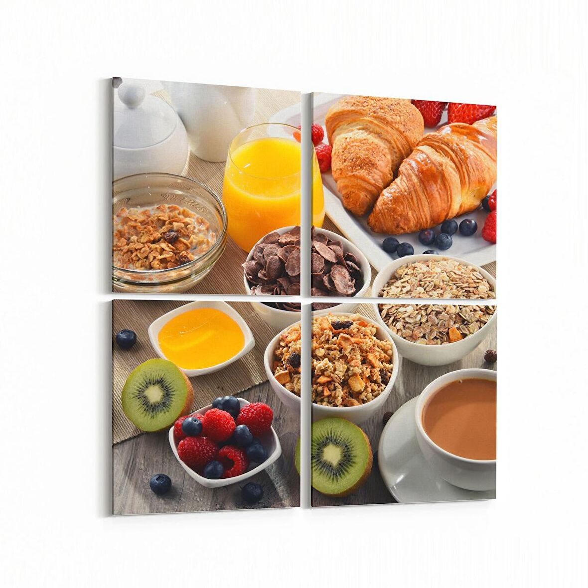Olla 15279K4 Gıda Görseli Kare 4'lü Kanvas Tablo (Ölçü: 65X65)