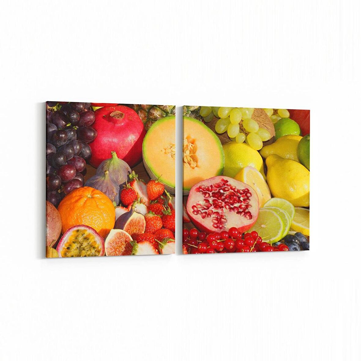 Olla 15084K2Y Gıda Görseli Kare 2'li Yatay Kanvas Tablo (Ölçü: 125X60)