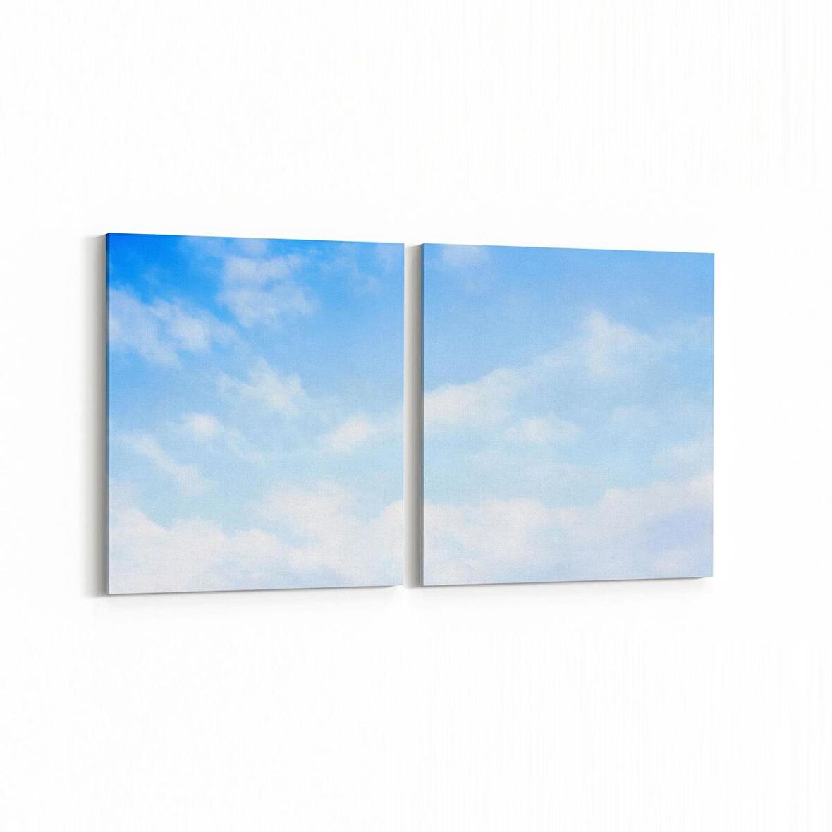 Olla 15473K2Y Gökyüzü Bulut Görseli Kare 2'li Yatay Kanvas Tablo (Ölçü: 145X70)