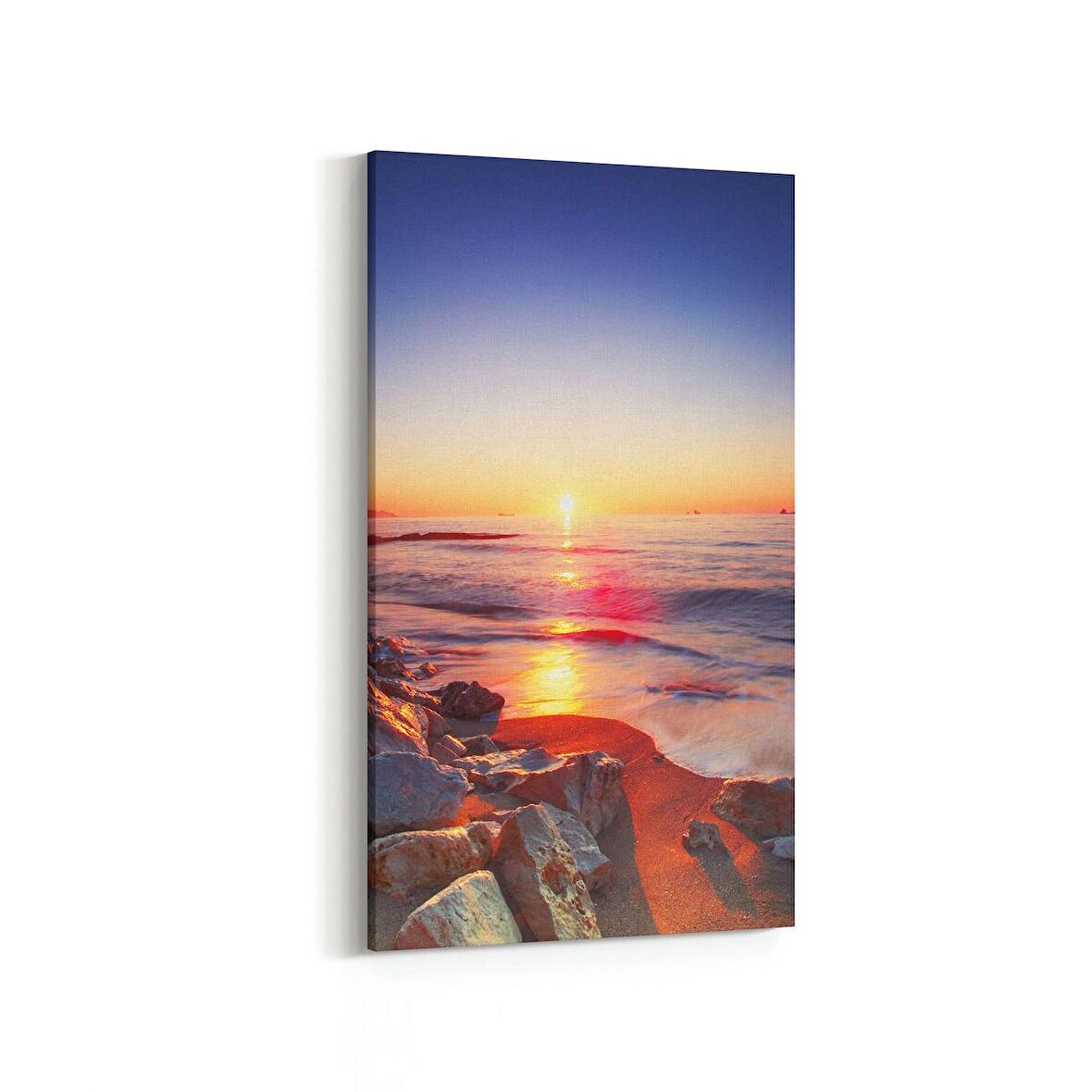 Olla 15993DD Günbatımı Görseli Dikey Dar Kanvas Tablo (Ölçü: 30X60)