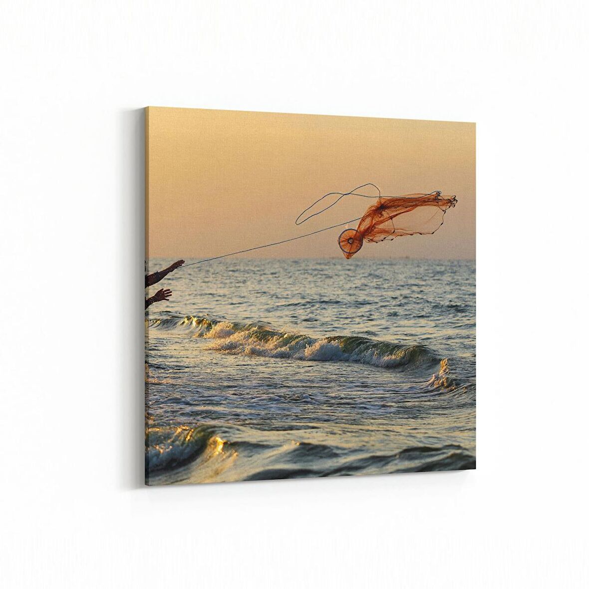 Olla 15983K Günbatımı Görseli Kare Kanvas Tablo (Ölçü: 25X25)