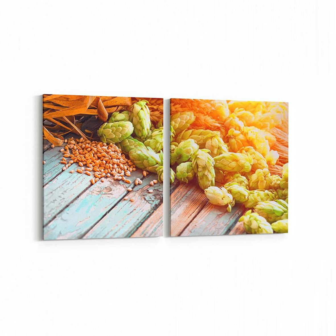 Olla 15311K2Y Gıda Görseli Kare 2'li Yatay Kanvas Tablo (Ölçü: 125X60)