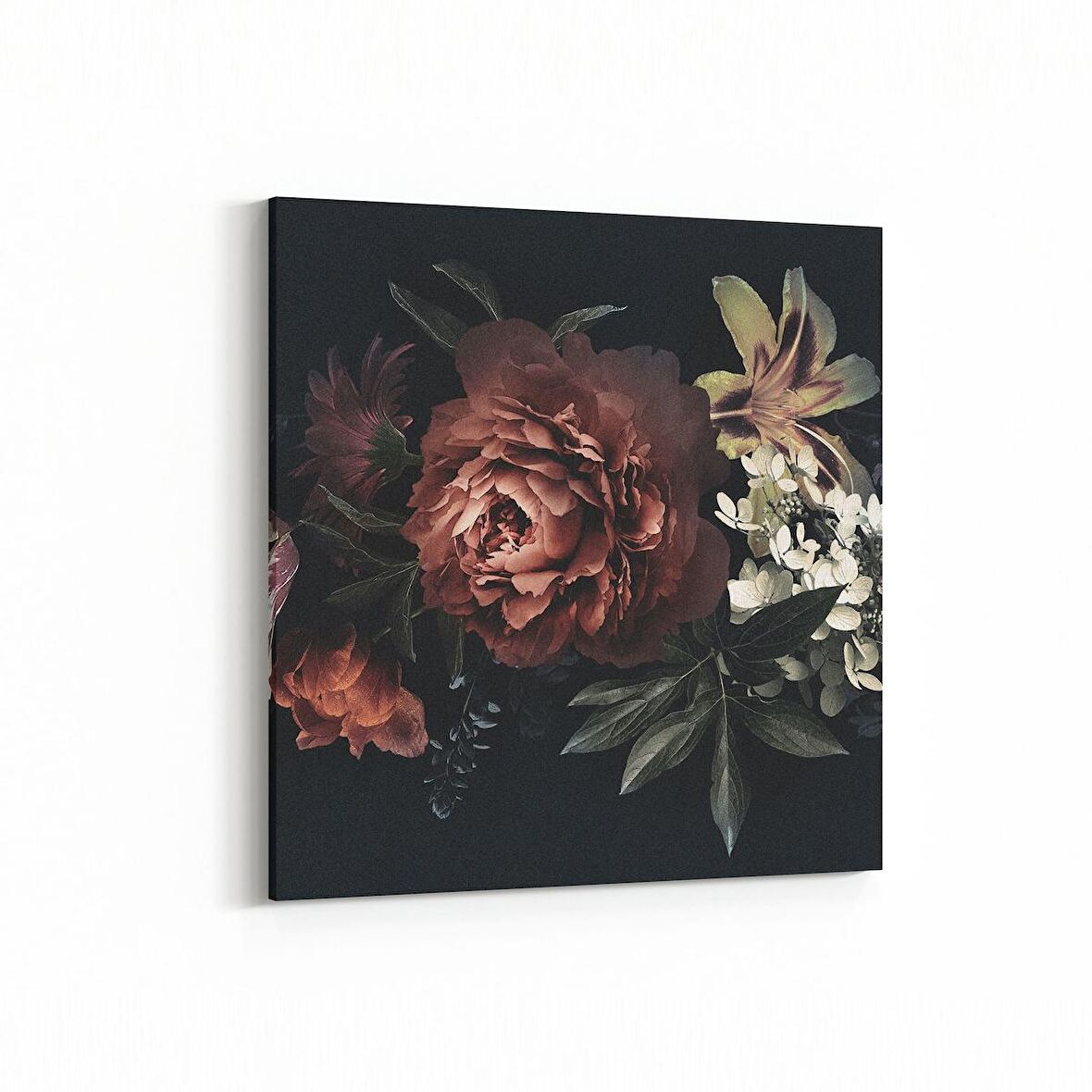 Olla 11762K Çiçek Görseli Kare Kanvas Tablo (Ölçü: 25X25)