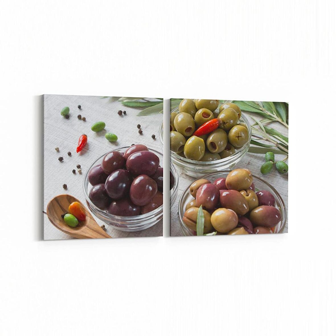 Olla 15153K2Y Gıda Görseli Kare 2'li Yatay Kanvas Tablo (Ölçü: 125X60)