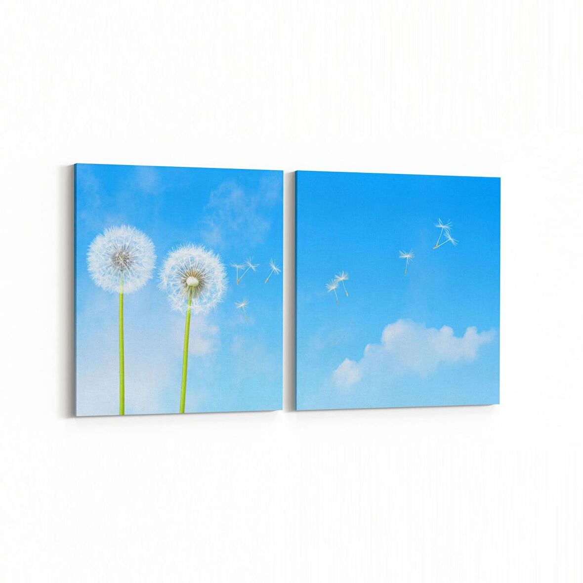 Olla 10716K2Y Ağaç Görseli Kare 2'li Yatay Kanvas Tablo (Ölçü: 85X40)