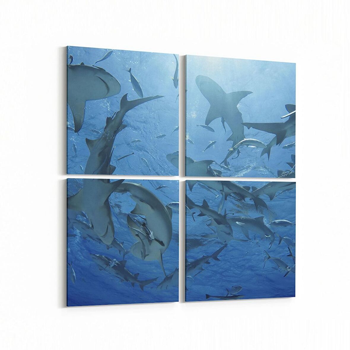 Olla 12936K4 Deniz / Okyanus Görseli Kare 4'lü Kanvas Tablo (Ölçü: 145X145)