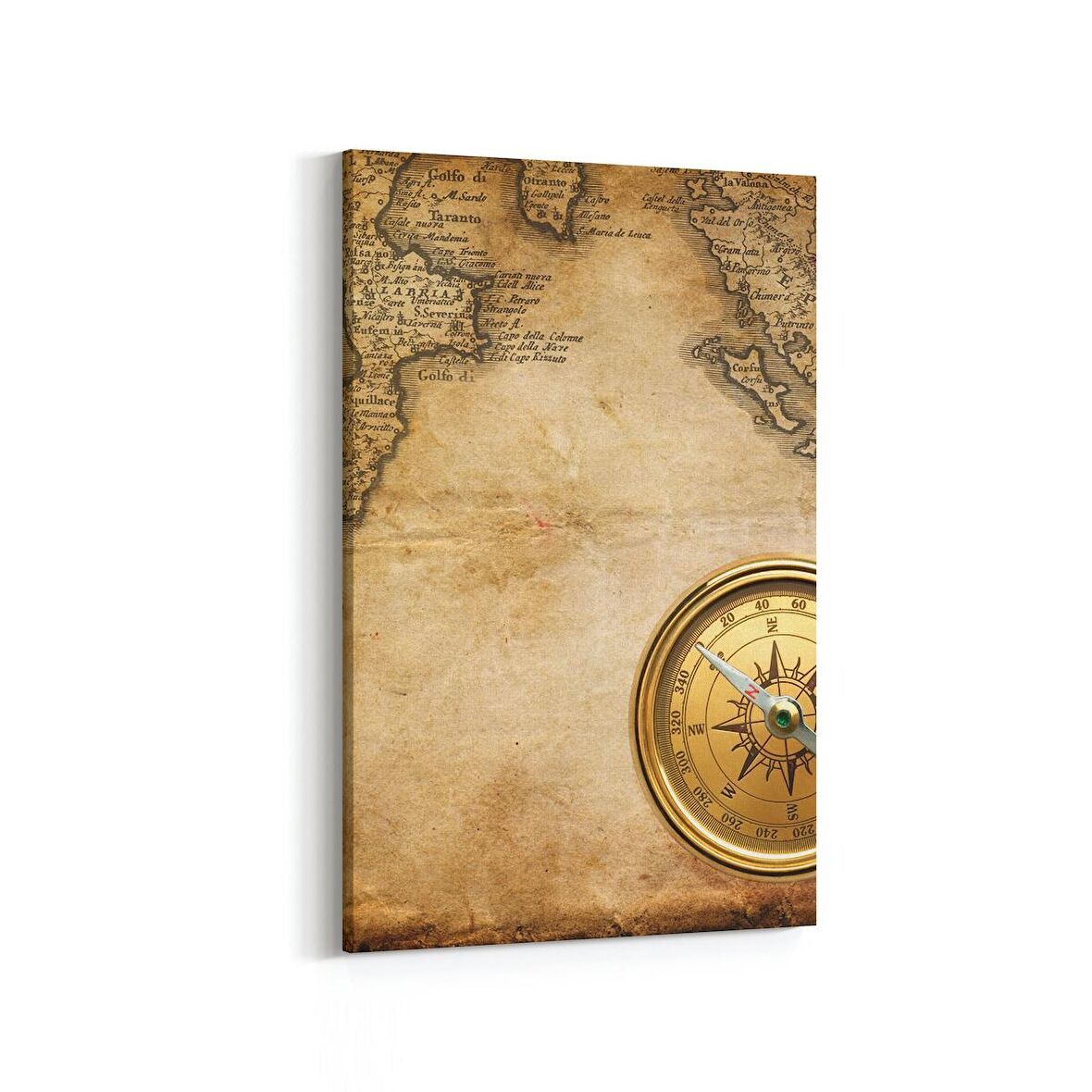 Olla 16214D Harita Görseli Dikey Kanvas Tablo (Ölçü: 20X30)